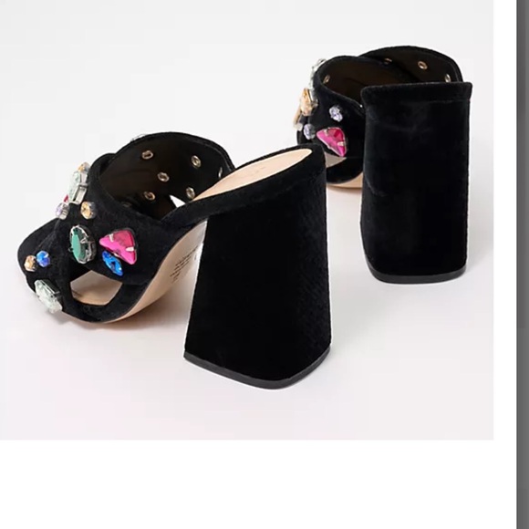 Schutz Velvet Crossover Heeled Mules - Callie Glam, size 6.5 new with tags - Picture 8 of 8